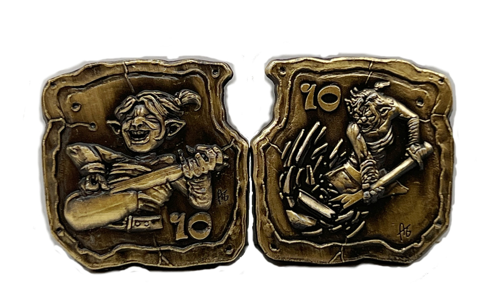 Goblins! D&D Monster Adventure Coins - (Set of 10 Metal Plated Novelty) (Copy)-Tokens-Cryptic Creative-Goblins-Adventure tokens-Cryptic Creative-Tokens-dice coin-dnd coins-rpg coins-LARP Coins