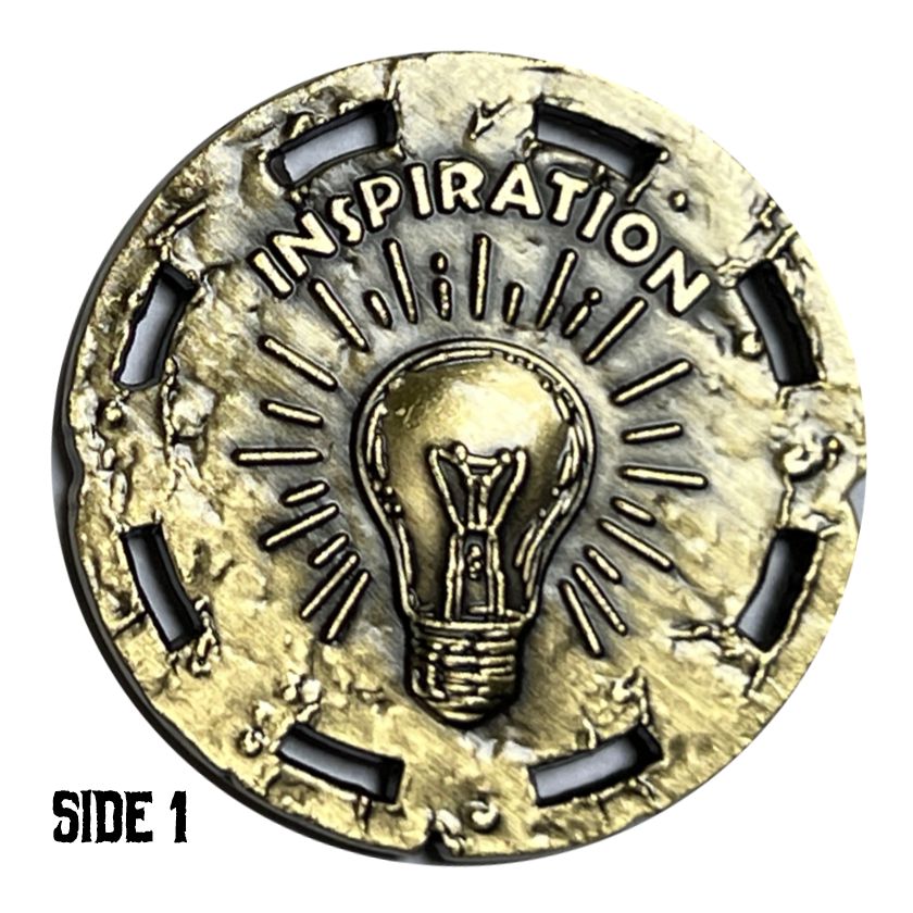 Inspiration Tokens - 40mm - 5 Each-Tokens-Cryptic Creative-Tokens-dnd coins-rpg coins-LARP Coins-Adventure Tokens