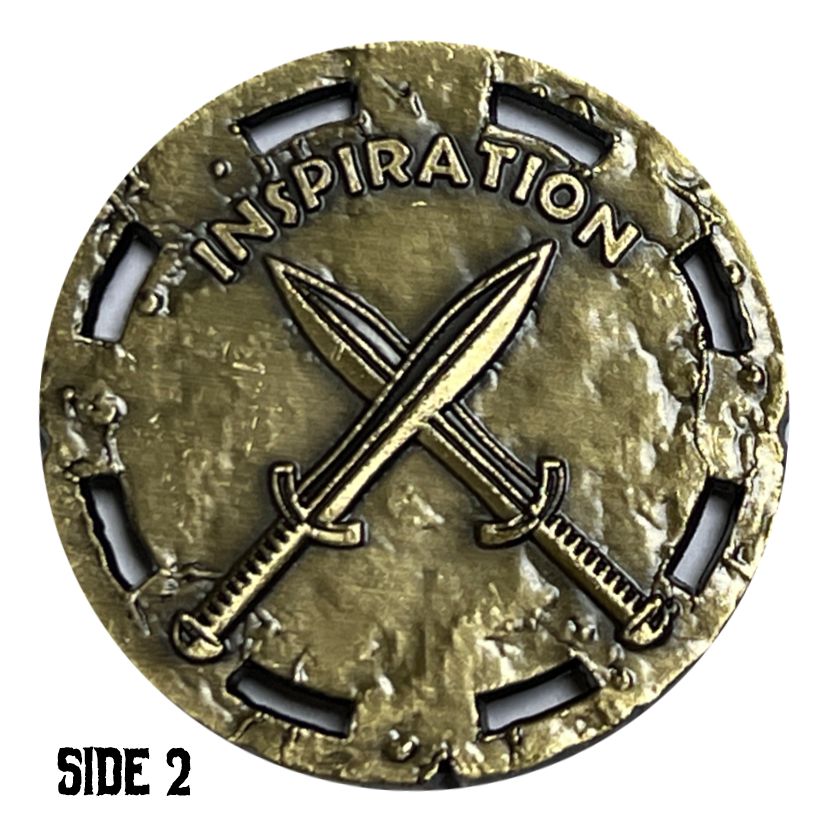 Inspiration Tokens - 40mm - 5 Each-Tokens-Cryptic Creative-Tokens-dnd coins-rpg coins-LARP Coins-Adventure Tokens