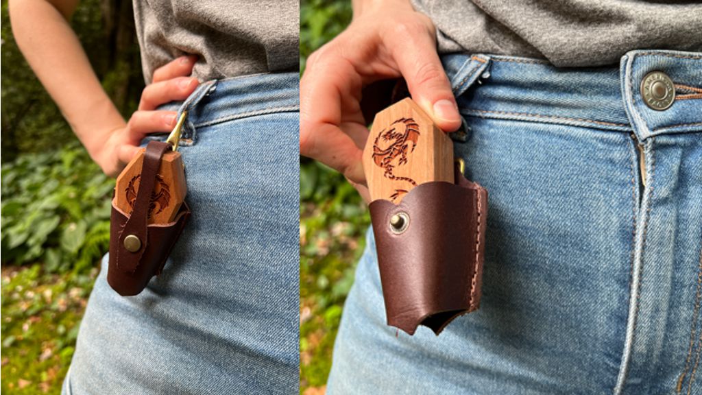 Mini Sheath of Holding-Cryptic Creative-Cryptic Creative-Dice Crypt- Dice Box-Dice Vault-Dice Coffin-Leather Sheath