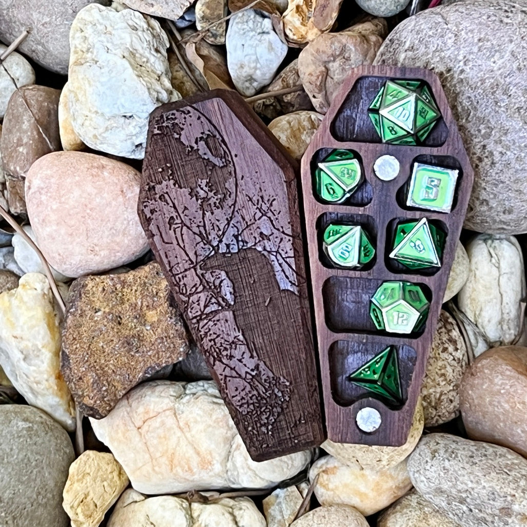 Raven & Moon - Mini Dice Crypt-Cryptic Creative-Cryptic Creative- dice crypt - mini dice - dice vault - dice box - dice coffin