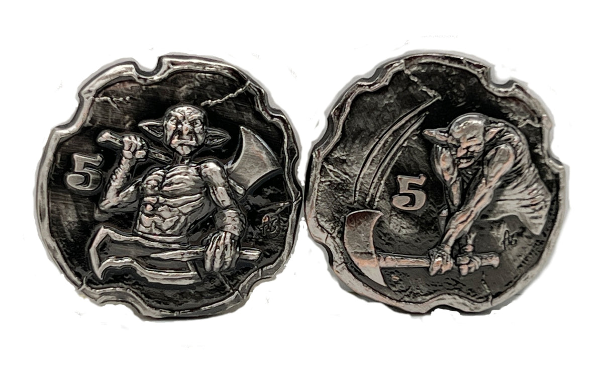 Goblins! D&D Monster Adventure Coins - (Set of 10 Metal Plated Novelty) (Copy)-Tokens-Cryptic Creative-Goblins-Adventure tokens-Cryptic Creative-Tokens-dice coin-dnd coins-rpg coins-LARP Coins