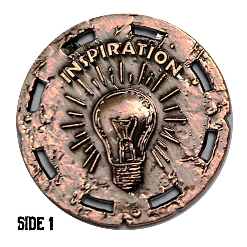 Inspiration Tokens - 40mm - 5 Each-Tokens-Cryptic Creative-Tokens-dnd coins-rpg coins-LARP Coins-Adventure Tokens