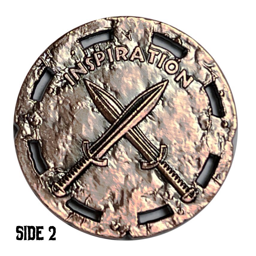 Inspiration Tokens - 40mm - 5 Each-Tokens-Cryptic Creative-Tokens-dnd coins-rpg coins-LARP Coins-Adventure Tokens