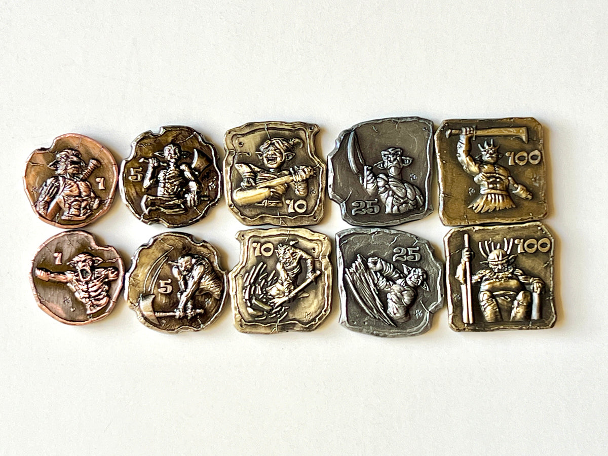 Goblins! D&D Monster Adventure Coins - (Set of 10 Metal Plated Novelty) (Copy)-Tokens-Cryptic Creative-Goblins-Adventure tokens-Cryptic Creative-Tokens-dice coin-dnd coins-rpg coins-LARP Coins