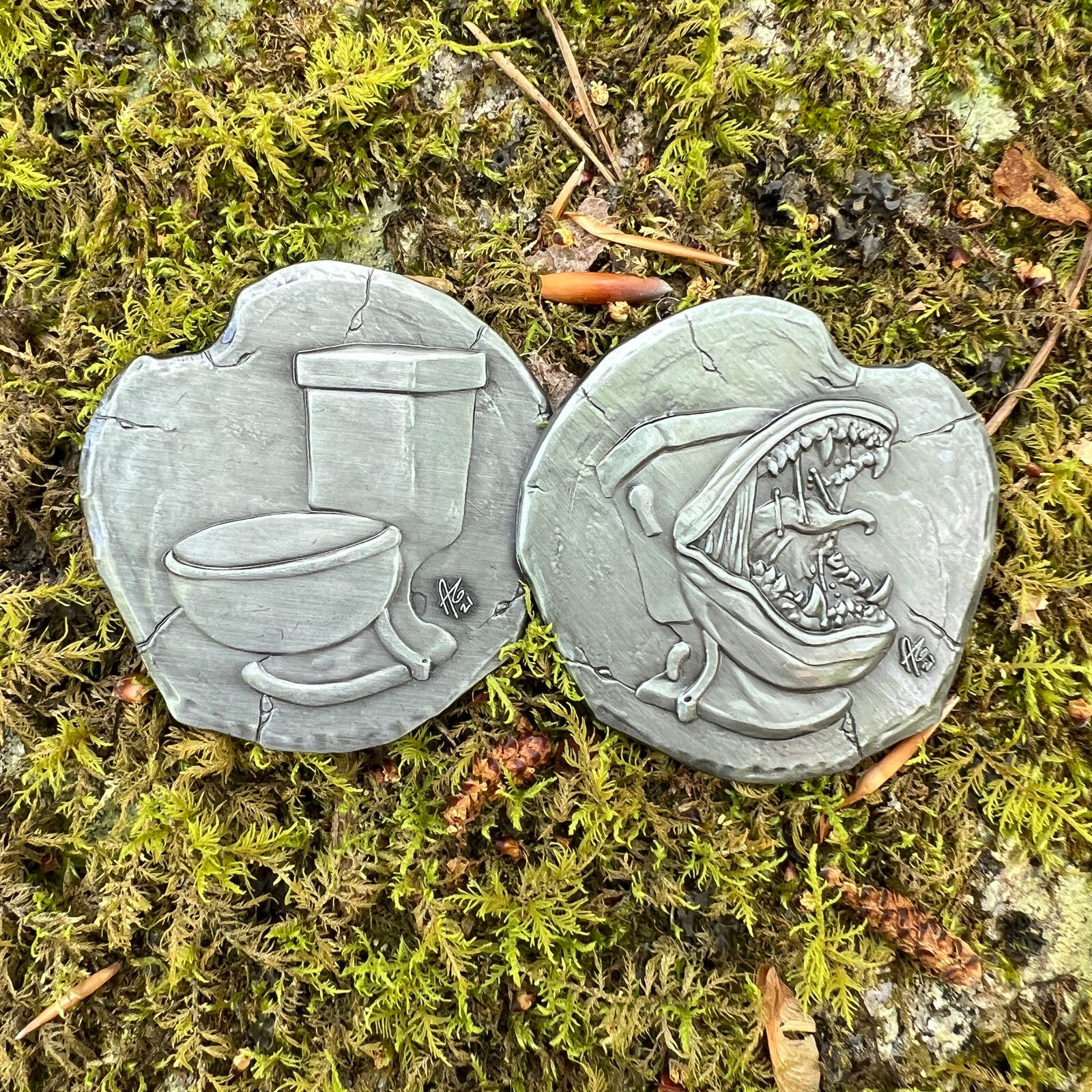 Decision Coin - Mimic, Not a Mimic-Tokens-Cryptic Creative-Mimics - Not a Mimic - Cryptic Creative -Tokens-Adventure Tokens-dnd coins-rpg coins-LARP Coins