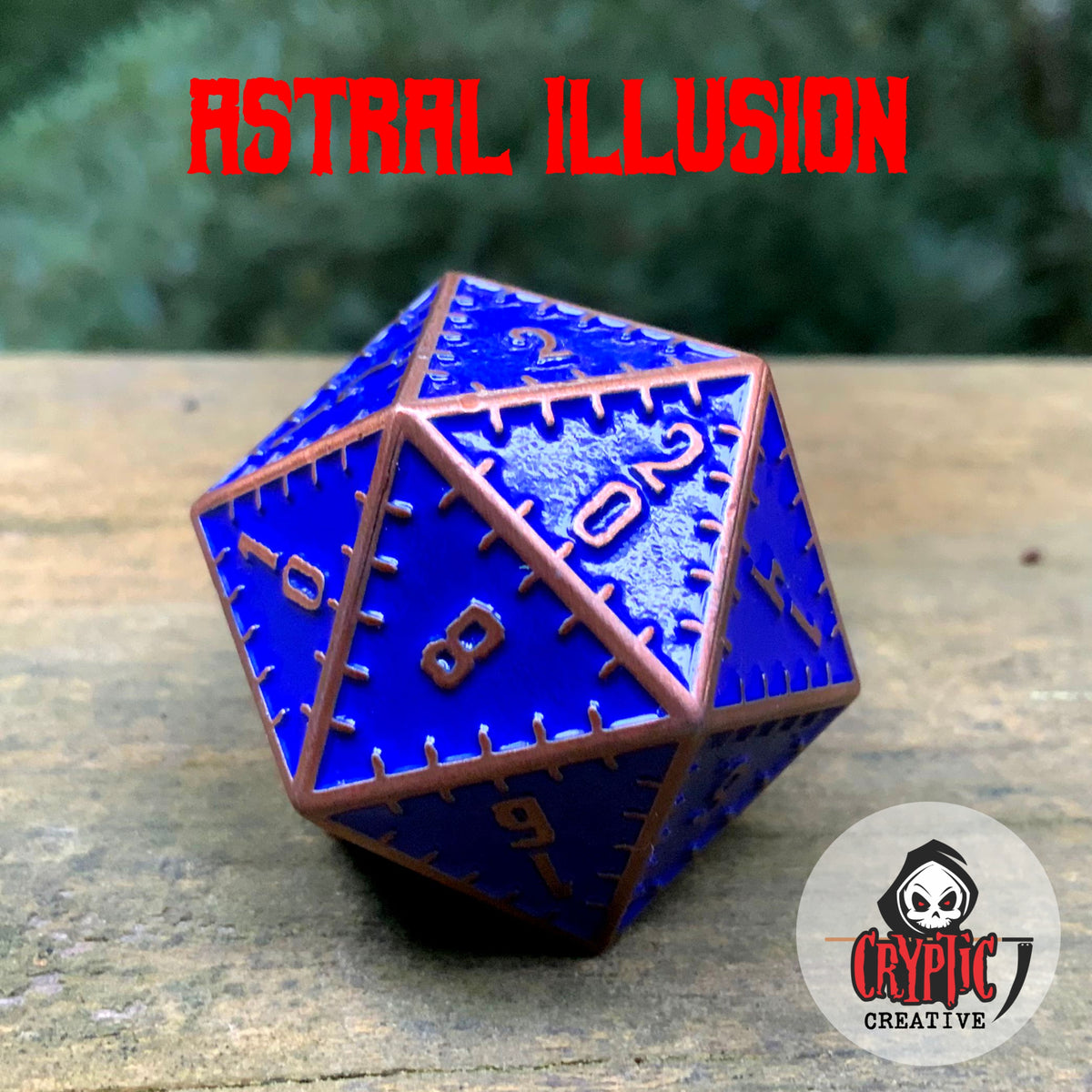 Astral Illusion - 35mm d20-Cryptic Creative-Metal Dice-DND Dice-Large Dice-D&amp;D Dice-Cryptic Creative