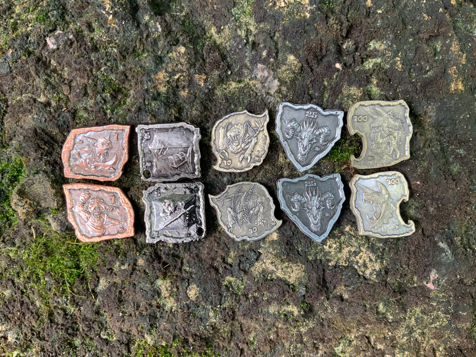 More D&D Monster Coins - (Set of 10 Metal Plated Novelty)-Tokens-Cryptic Creative-dice coin-dnd coins-rpg coins-LARP Coins-Cryptic Creative